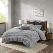 Rhea - King Comforter Mini Set - Gray / Black