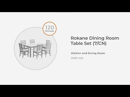 Rokane - Dining Room Table Set (Set of 7) - Brown